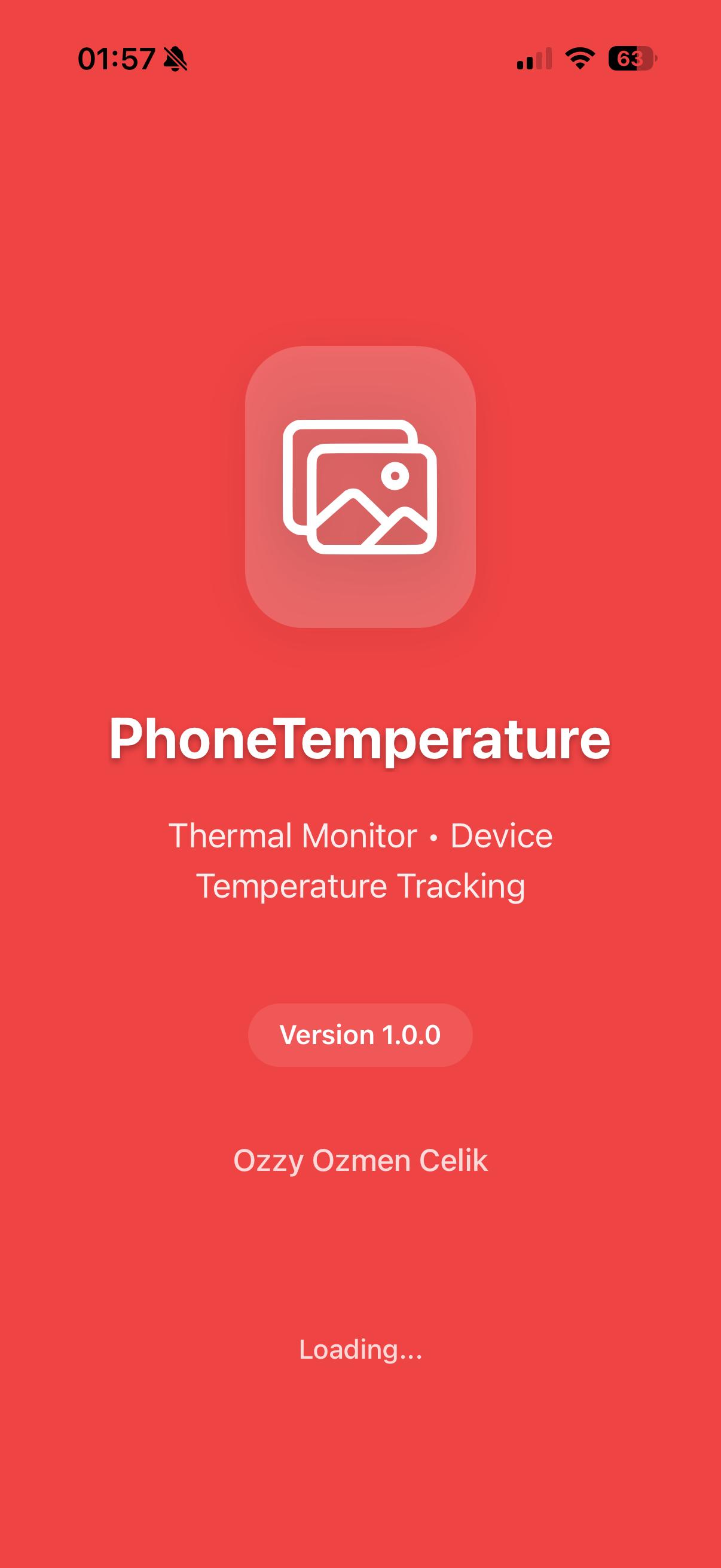 PhoneTemperature Splash Screen